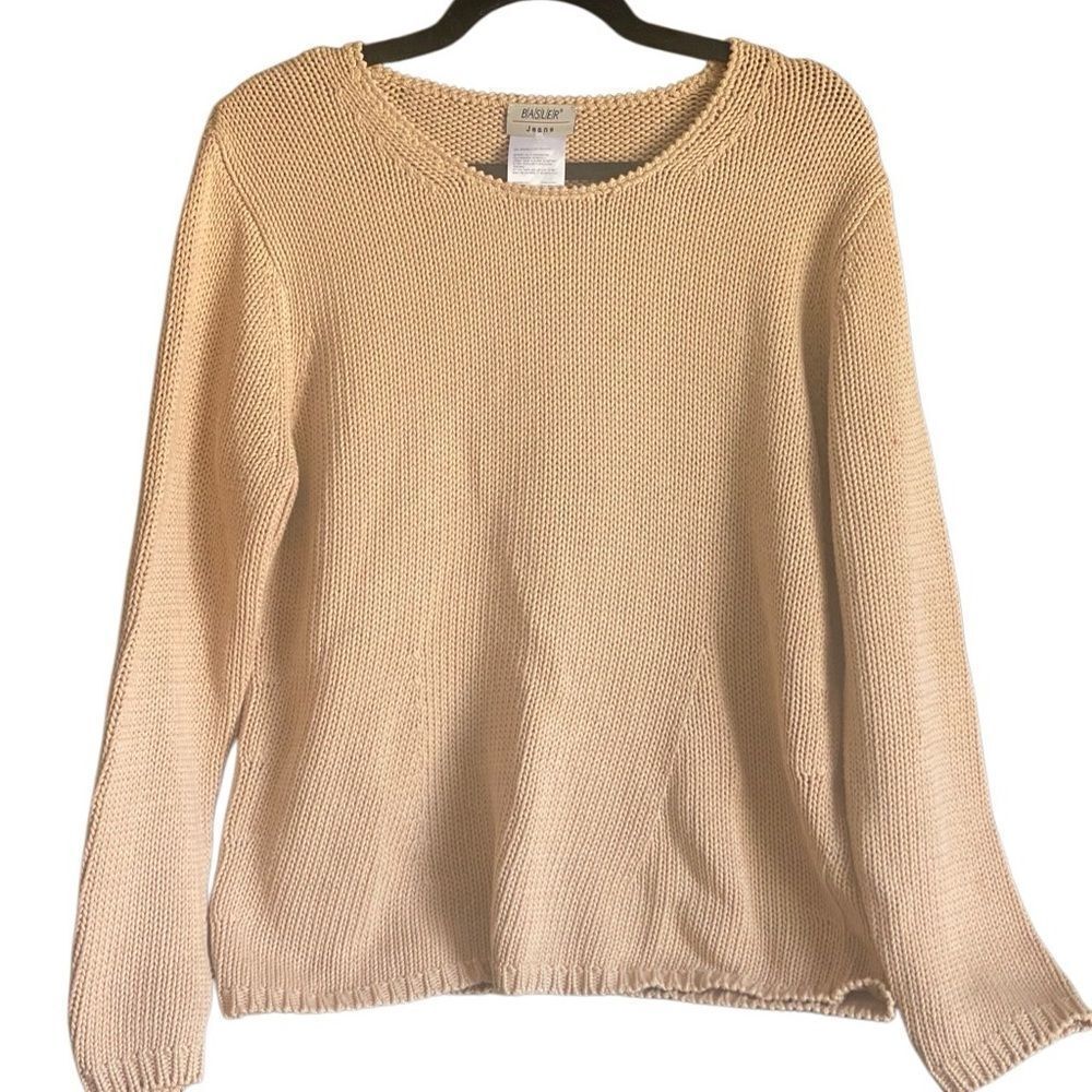 Basler Jeans Heavy Knit Yellow Pullover Knit Sweater. Size Medium